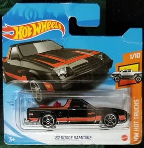 HOT WHEELS 2021 '82 DODGE RAMPAGE - HW HOT TRUCKS Retooled Versions BLACK 1:64 - Foto 1 di 6