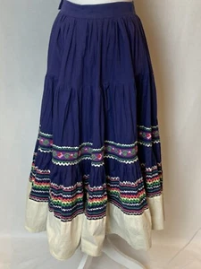 50’s Size 8 Metallic Ric-Rac Pinup Rockabilly Southwestern Squaw Patio Skirt - Bild 1 von 9