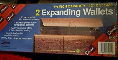 Smead Expanding Wallets 71331  SZ 12 X 5 L 1 3/4 W Leather Look Wallet USA NEW 2 - Image 1 of 4