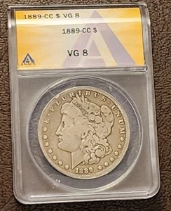 1889 CC Morgan Silver Dollar ANACS VG 08 Carson City Mint VG 8 Original Surfaces - Picture 1 of 7