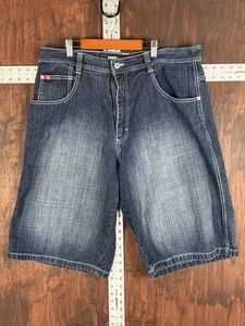 Pantaloncini jeans Southpole relaxed denim sbiadito Y2K vintage blu uomo 38 usati in ottime condizioni - Foto 1 di 9