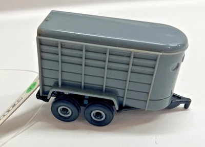 ERTL Farm Gray Black Metal Plastic 1:64 Horse Trailer 3" Toy - Image 1 of 4