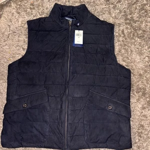 Ralph Lauren Polo XL Blue Suede Lined Puffer Vest Retail $998 - Picture 1 of 9