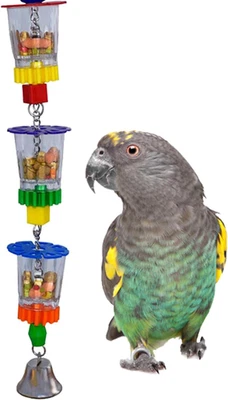 SB632 Foraging Bottom’S up Bird Toy with Clear Acrylic Cups, Medium/Large Bird S - Image 1 of 4