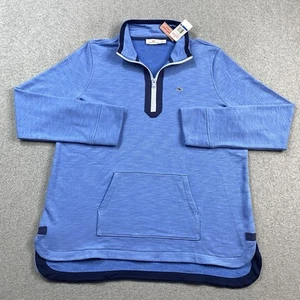 NEW Vineyard Vines Sweatshirt Mens XL 1/4 Zip Pullover Slub Jersey Bayside Blue - Picture 1 of 17