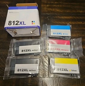 T812 XL 812XL Ink Cartridges for Epson WF-7840 WF-7820 WF-7310 EC-C7000 5-Pack - Afbeelding 1 van 8