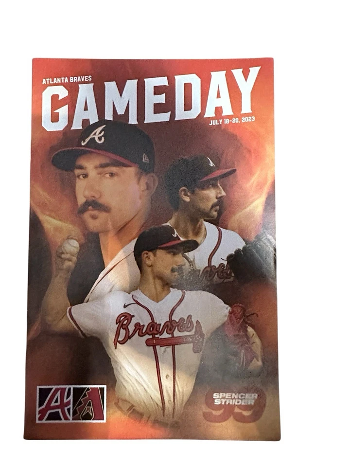 2023 ATLANTA BRAVES  GAMEDAY PROGRAM - SPENCER STRIDER (JULY 18-20 V. ARIZONA) - Image 1 of 1