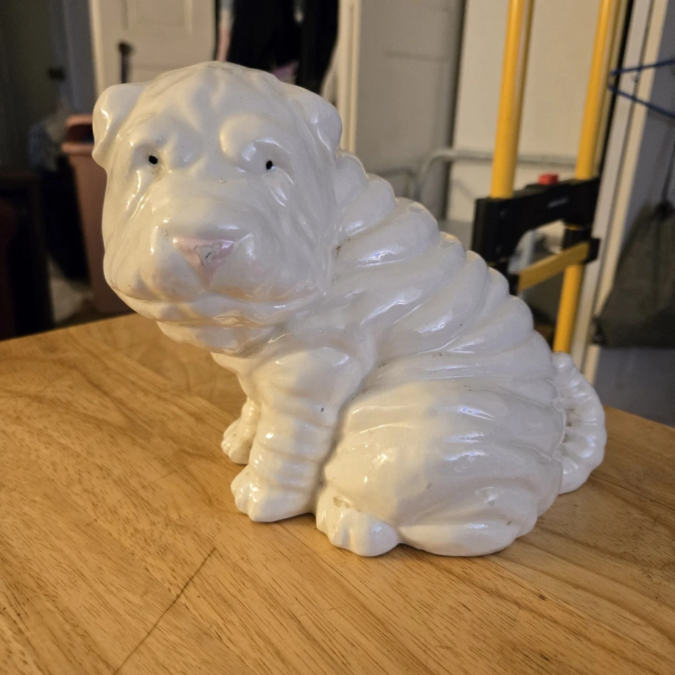 Estatua de cerámica china Shar-pei perro 6 1/2" Foto 1 de 1