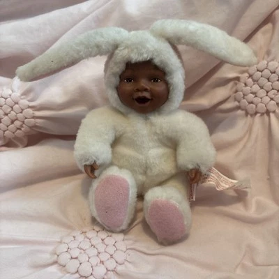 Anne Geddes Baby Bunny African American 9" 1997 - Image 1 of 2