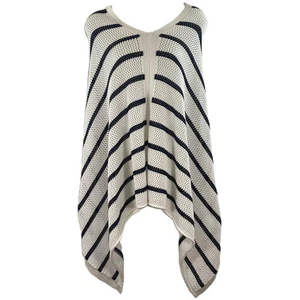 Coast 'Kite Hermitage' Cream Navy Striped Knit Poncho One Size NWT £70 - Picture 1 of 7