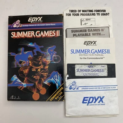 Summer Games II Commodore 64-128 Computer Game 1985 IOB With Manual - Image 1 of 4