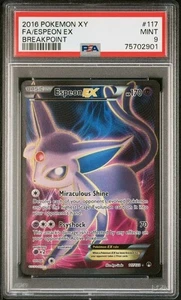 PSA 9 Espeon EX #117 Full Art FA Pokemon TCG XY Breakpoint 2016 - Picture 1 of 2