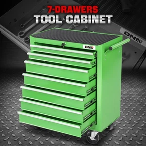 7-Drawer Plastic Top Rolling Tool Trolley Chest Storage Cabinet w/ Wheels & Keys - Picture 1 of 7