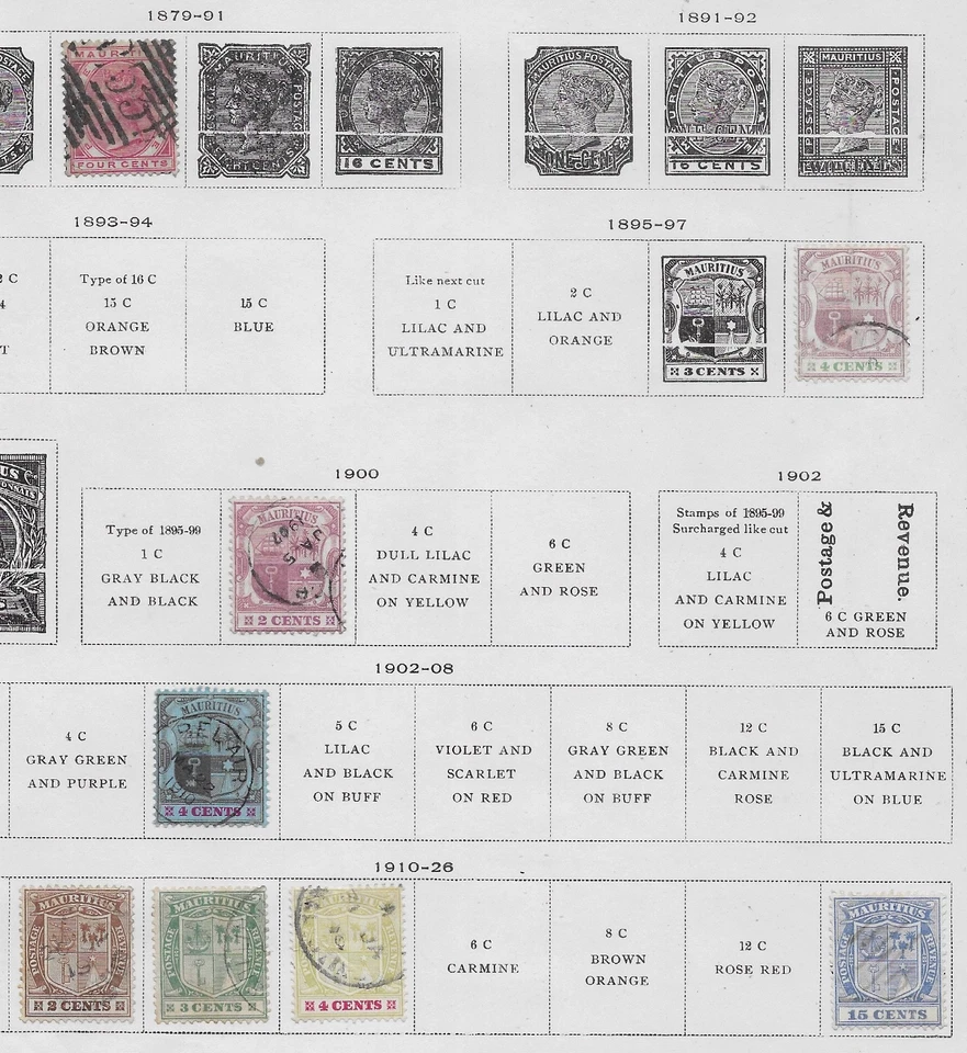 8 Mauritius Stamps from Quality Old Antique Album 1879-1926 - Image 1 of 1
