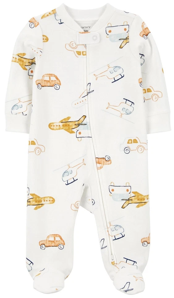 Traje de dormir y jugar de algodón con cremallera bidireccional para niños talla 6 meses Foto 1 de 1