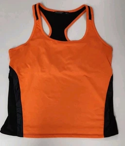 Camiseta sin mangas para mujer talla XL Polo deportivo Ralph Lauren negra y naranja neón - Imagen 1 de 8