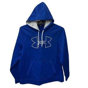 Mens Under Armour Storm Fleece Big Logo Hoodie Sweatshirt LG Large Blue - Picture 1 of 9