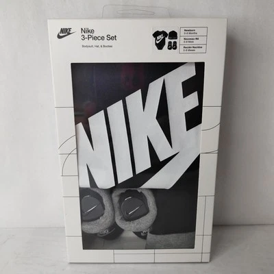 Nike Recién Nacido Bebé Niños 0-6 Meses Calcetín Botines Body Gorro Sombrero Conjunto de 3 Piezas Foto 1 de 4