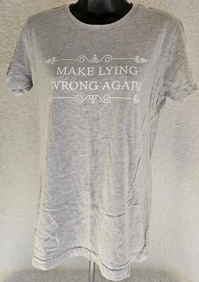 Camisa Top Blusa Mujer Next Level Talla L Grande Gris Blanco Hacer Acostar Mal De Nuevo Foto 1 de 4