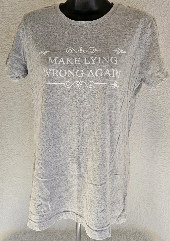 Следующий уровень женщин рубашка блузка размер L большой серый белый сделать лежа неправильно снова - Изображение 1 из 4