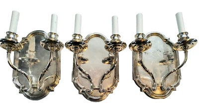 (4) Перемонтированные серебряные бра E F Caldwell на 2 руки в стиле ар-деко - Изображение 1 из 4