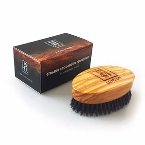 1541 London Military Hair Brush (Olive Wood) with Pure Black Bristle - Picture 1 of 5