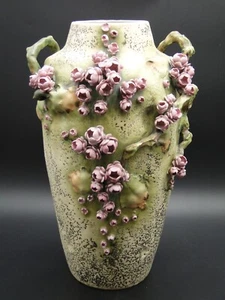 Vase Amphora-Werke Keramik Jugendstil Turn Teplitz Böhmen Bodenvase 1900 H: 43cm - Bild 1 von 9