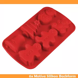 Weihnachts Backform Silikon Tannenbaum Schneemann Christbaum Set Deko Kuchen - Bild 1 von 21