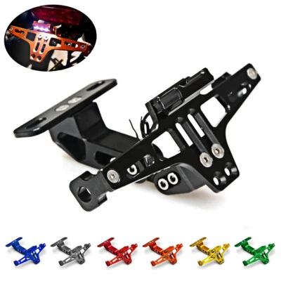 CNC License Plate Bracket Holder with LED Light For Suzuki GSXR600/750 GSX-R1000 - Изображение 1 из 4