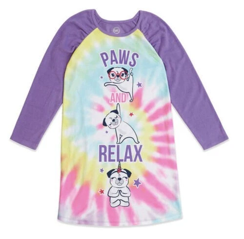 Vestido de dormir Wonder Nation para niñas PAWS AND RELAX talla grande #LTCH Foto 1 de 1