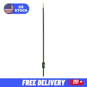 Green Steel Fence T-Post 1-3/4 in. x 3-1/2 in. x 6 ft. No-Rust Fencing Fabric - Picture 1 of 13
