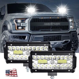 2x 162W 16200lm 7" LED Work Light Bar Flood Driving Fog Pods Lamps For Ford F150 - Picture 1 of 9