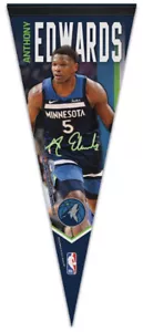 ANTHONY EDWARDS Minnesota Timberwolves 2024 Premium Felt Collector's PENNANT - Picture 1 of 1