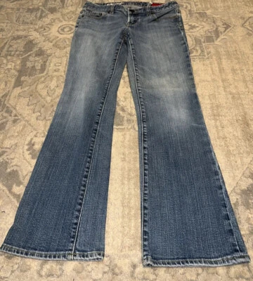 Express X2 Slim W10 Low Rise Boot Cut Jeans Size 4 Short 28 X 28 - Image 1 of 4