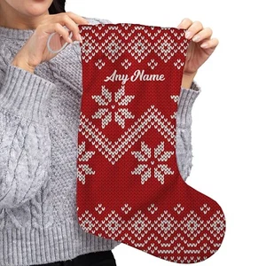 Personalizado Calcetines Navidad - Isla Fair Rojo - Personalizado Regalo - Imagen 1 de 2