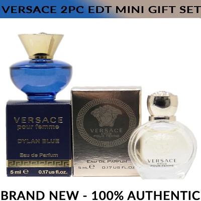 Mini Set de Regalo 2 Piezas Versace Dylan Azul Mujer EDP 5ml y Eros Mujer EDP 5ml NUEVO Foto 1 de 2