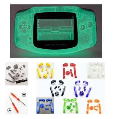 GBA Nintendo Game Boy Advance GLOW DARK GREEN Replacement Housing SHELL BUTTONS - Image 1 of 3