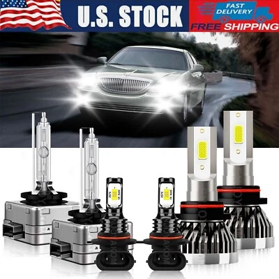 Combo de faros LED HID para Lincoln Town Car 2008 + luz antiniebla blanco brillante Foto 1 de 4
