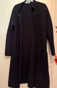 Fadenmeister Berlin! Lange offene Strickjacke blau, Gr. 36, Schurwolle - Bild 1 von 15