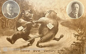 Antike Postkarte: Teddy Roosevelt "Auf Wiedersehen Teddy" Billy Possum Feldzug - Bild 1 von 2