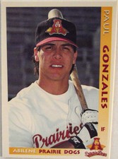 1996 Abilene Prairie Dogs Paul Gonzales Trading Card