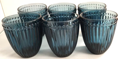 Mikasa Italian Countryside Blue Double Old Fashioned Glasses 10-Ounce Set of 6 - Image 1 of 4