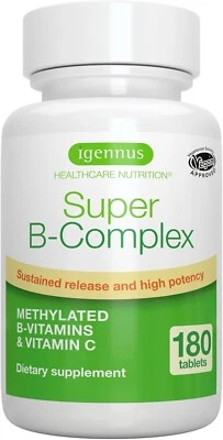 Super B-Complex - Apoya la salud del cerebro, la salud del corazón y el estado de ánimo, la producción de energía Foto 1 de 4