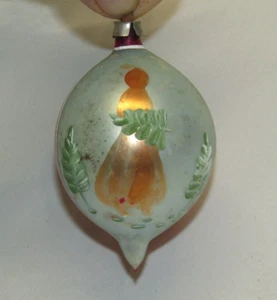 Poland Antique Red Glass Santa With Tree Vintage Christmas Ornament 1950's - Picture 1 of 7