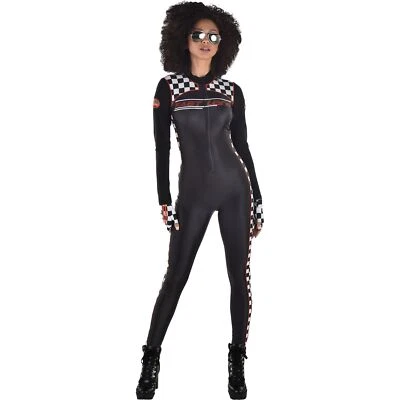 Racer Catsuit Race Car Driver Suit Yourself Fancy Dress Halloween Adult Costume - Image 1 of 2