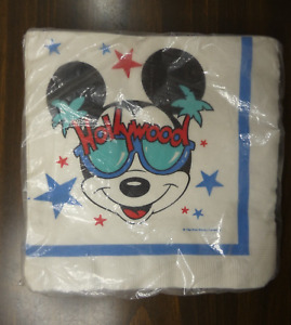 Pack de 16 serviettes de fête Mickey Mouse vintage années 90 Walt Disney Company 13"