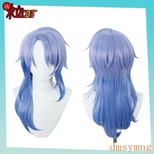 Pelucas Genshin Impact Kamisato Ayato Anime Cosplay Degradado Color Mezcla Cabello Niño - Imagen 1 de 5