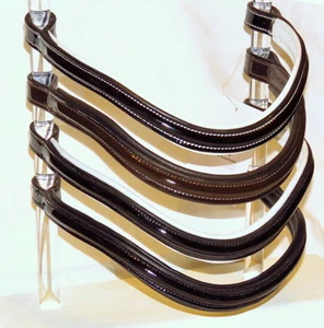  FSS CURVE U SHAPE Comfort Padded SHINEY PATENT GLOSS German Browband 4 Bridle - Picture 1 of 4