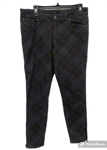 Prana Breathe Women’s Multicolored Plaid Pant Skinny Zip Ankle Size 10 - Picture 1 of 4