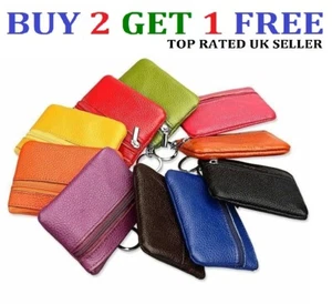 Damen Damen Leder kleine Geldbörse Tasche Münzbörse Kartenhalter Reißverschluss Clutch - clrCn - Bild 1 von 14